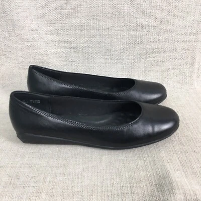 Zapatos planos de ballet con cunas para caminar para mujer 9 negros cómodos sin cordones Foto 1 de 4