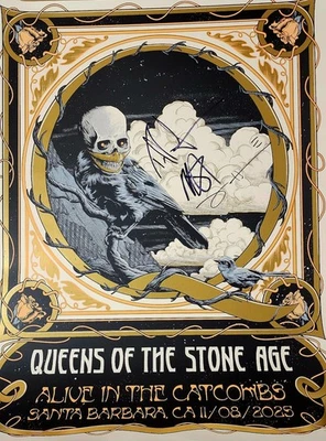 Queens Of The Stone Age SB, CA AUTOGRAPHED Official GOLD FOIL Poster #29/150 !! - Image 1 of 4