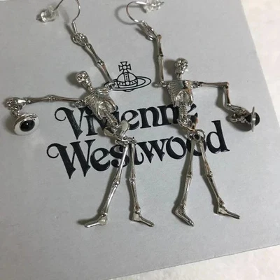 Vivienne Westwood Ariel Skeleton Mermaid Skull Orb Earrings with drawstring - Image 1 of 4