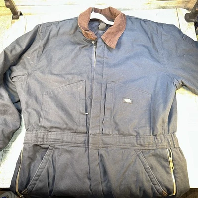 Mono aislante Dickies XLT negro pato lona traje de trabajo cuello pana Foto 1 de 4