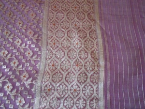 VINTAGE TABLECLOTH THROW PURPLE/GOLD BROCADE 200cm x 112cm - Picture 1 of 7