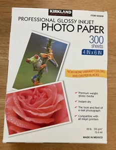 Papel fotográfico Kirkland Professional brillante de inyección de tinta 4x6 300 quilates NUEVO - Imagen 1 de 5
