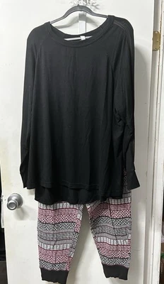 Juego de 2 piezas Pj Lane Bryant Cacique 2X 20W 22W 24W Ropa de dormir Salón Top y Pantalones Foto 1 de 4