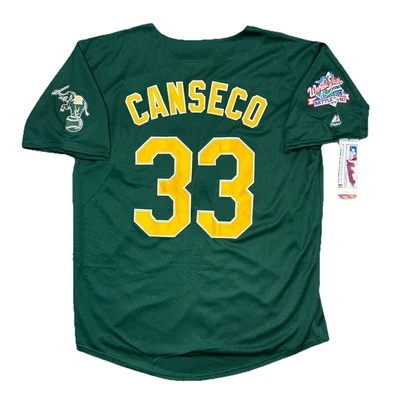 Jose Canseco Oakland Athletics 1989 年世界系列绿色球衣男式 L 码 — 第 1/3 张图片