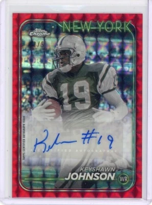 Keyshawn Johnson Variation Red Geometric Refractor Auto /5: 2024 Topps Chrome  - Image 1 of 4