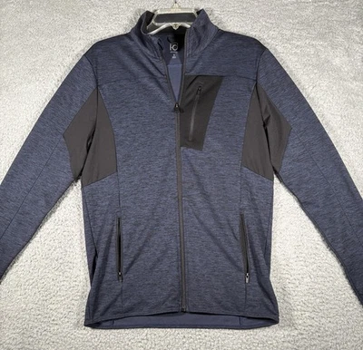 Ideology 女式运动服夹克小号蓝色黑色全拉链口袋拇指孔 — 第 1/4 张图片