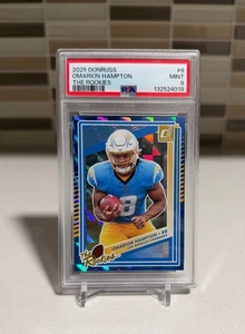 Panini Donruss Omarion Hampton LA 2025 Chargers The Rookies PSA 9 como nuevo - Imagen 1 de 2