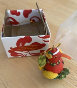 Hawaiian Island Heritage Christmas Ornament Hand Painted Tropical Parrot Bird - Picture 1 of 5
