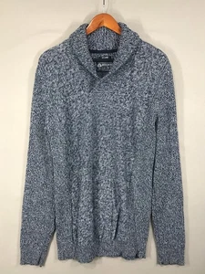 American Rag Cie Pullover Herren 2XL Blau Pulli Schalkragen Langarm Baumwolle - Bild 1 von 13