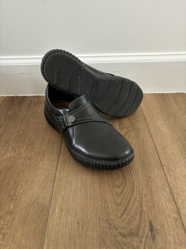 NUOVO mocassino perla Clarks donna nero Caroline taglia: 6 5