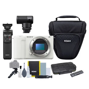 Sony Alpha ZV E10 II White Camera with APS C Mirrorless Lens Kit Bundle - Picture 1 of 7
