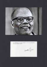 NOBEL PRIZE ECONOMIST W. Arthur Lewis autograph, signed card mounted