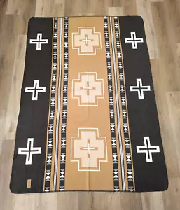 Anifurry Aztec Mohave Merino Wool Throw Blanket Brown 55" x 75" - Picture 1 of 7