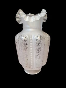 Großer antiker Lampenschirm aus säuregeätztem Glas viktorianischer Gasolier Jugendstil 2 5/8 Zoll - Bild 1 von 6