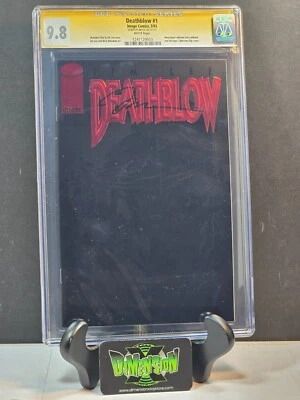 DEATHBLOW #1 CGC 9.8 NM/MT 1993 SIGNED BY JIM LEE RED FOIL CYBERNARY FLIP COVER - Image 1 of 4