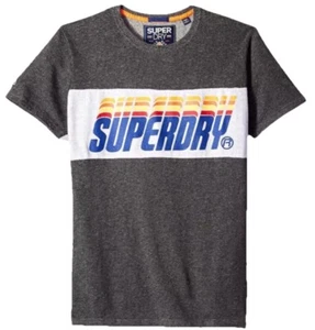 Superdry Drop Logo T Shirt Mens Size Large Charcoal Gray - Picture 1 of 2
