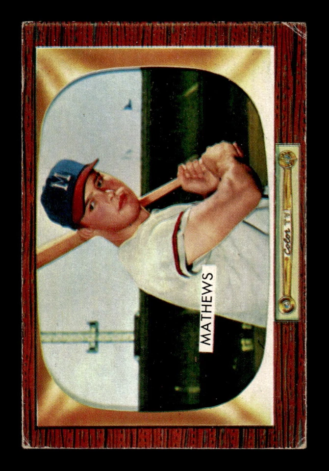 Bowman #103 Eddie Mathews 1955 - pobre - escaneo exacto - escritura en la parte posterior Foto 1 de 1
