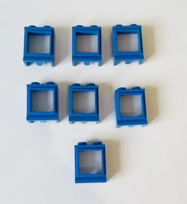 Vintage Lego Blue 2x2 Window with Sill & Glass Part Old Town Train 7026 Job Lot - Image 1 of 3