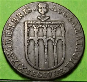 ISABEL II, Medalla de proclamacion, 1833, SEGOVIA, Ae, 23 mm, 6,45 grs. - Imagen 1 de 2