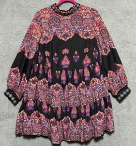 Anthropologie Tiered Mix Print Dress Tunic Babydoll Barbiecore Cottagecore - Picture 1 of 9