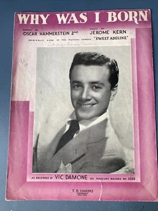 Vintage Sheet Music - Why was I born, Hammerstein II/Kern Vic Damone 1929 - Picture 1 of 4