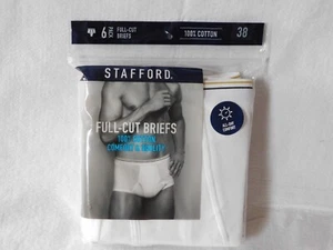 Stafford Briefs Comfort Collection Six 6 Pack Men's Full Cut - Size 38 Vintage - Picture 1 of 7