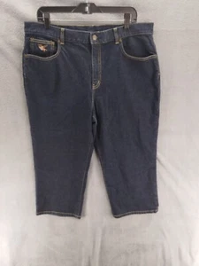 American Living Cropped Capri Jeans Women 16 Dark Blue High Rise Straight Leg - Picture 1 of 12