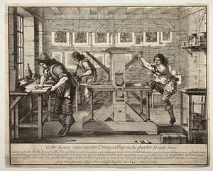 Abraham BOSSE - Les Imprimeurs en taille-douce. 1642. Eau-forte originale. PRINT - Imagen 1 de 10
