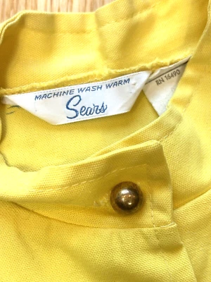 Túnica vintage de los años 60 Sears amarillo sol para mujer S-M Nehru oro botón superior Foto 1 de 4