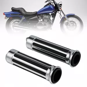 Handlebar Hand Grips Chrome Motorcycle 1" Fits For Honda VTX 1800 2002-2012 - Picture 1 of 14