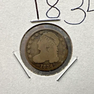 1834 10c Bust Silver Dime Coin Choice G Good Circ - Picture 1 of 4