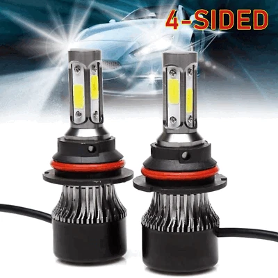 New 9004 HB1 LED Headlight 4-Sided Bulbs High&Low Beam 2000W 240000LM 6500K 2Pcs Foto 1 de 4