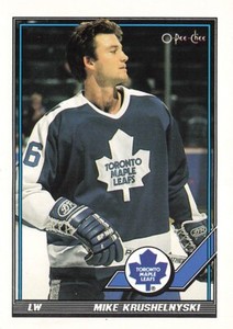1991 O-Pee-Chee #324 Mike Krushelnyski Toronto Maple Leafs