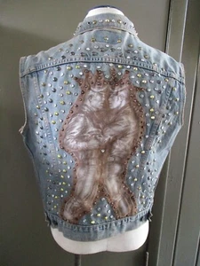 Tom of Finland Levis vintage LGBTQ gay pride denim jean jacket vest 42 Large - Picture 1 of 8