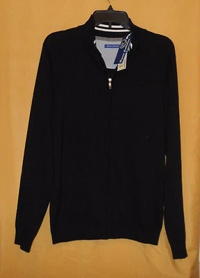 Report Collection men's zip black ribbed shirt ls cardigan sweater top M $128 - Image 1 of 4