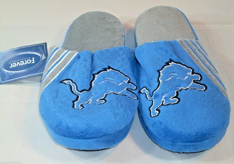 NFL Detroit Lions Stripe Logo Dot Sole Slippers Size S by FOFO Cover