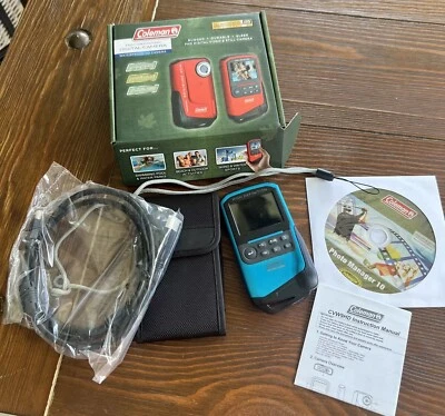 Cámara digital e fija Coleman HD impermeable 8,0 mp azul con accesorios IOB Foto 1 de 4