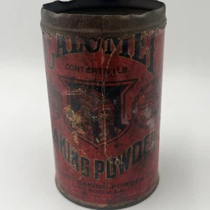 Vintage 1930s Calumet Baking Powder Tin NO LID w Paper Label 1 Lb Empty Chicago - Picture 1 of 11