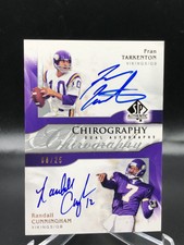 2009 SP Authentic FRAN TARKENTON & RANDALL CUNNINGHAM Chirography Dual Auto /25