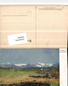 504102,Künstler AK A. Stagura Hirtenglück Hirte Schäfer Landschaft Bergkulisse - Picture 1 of 1