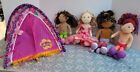 Groovy Girls Plush Dolls Lot of 4 Manhattan Toy Co Dolls And Tent