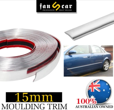 4.5Mx15mm Self-adhesive Molding Trim Chrome Strips Car Window Bumper Edge Gurad - image 1 of 4