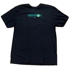 Men Reebok Earth Day Protect The Planet Short Sleeve T-Shirt Black Green Blue - Picture 1 of 14