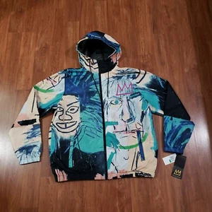 Jean Michel Basquiat nur Mitglieder Jacke Windbreaker Kapuze groß Andy Warhol Gesicht - Bild 1 von 11