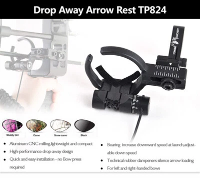 Right Handed Bow Drop Away Arrow Rest for Compound Bow Archery Shooting 4 Colors - Image 1 of 4