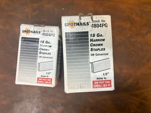 SPOTNAILS 4804PG 18 GAUGE 1/2 LEG GALVANIZED 1/4 CROWN SIMILAR TO DUO FAST 1800 - Picture 1 of 8