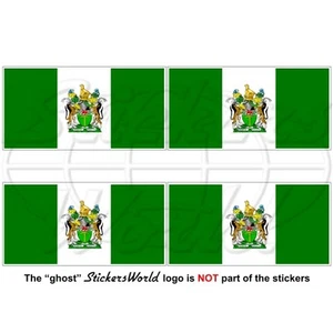 RHODESIA Rhodesian Flag 1968-1979, 50mm Vinyl Bumper-Helmet Stickers, x4 Decals - Picture 1 of 1
