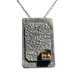 Rechteckiger Silberanhänger Citrin - Bild 1 von 1