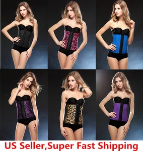 DH New upgraded Women Latex Body Shaper Waist Trainer Underbust Cinchers Corset - Picture 1 of 19