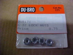 DU-BRO HARDWARE 171 = 6-32 NYLON LOCKING HEX NUTS (NEW) - Picture 1 of 1